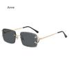 Square Rimless Glasses Trend Metal High-grade Men's and Women's Sunglasses Street SSunglasses Gafas De Sol