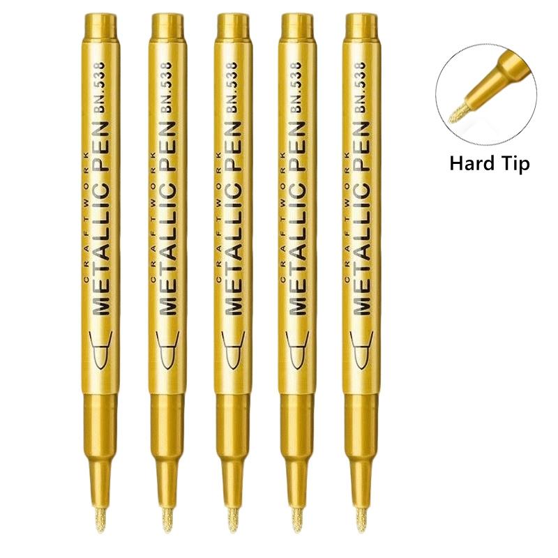 1/10/50Pcs Art Writing Gold Silver White Metallic Paint Pen Set Brush Tip Marker Pen Acrylic Paint Markers Stationery Supplies
