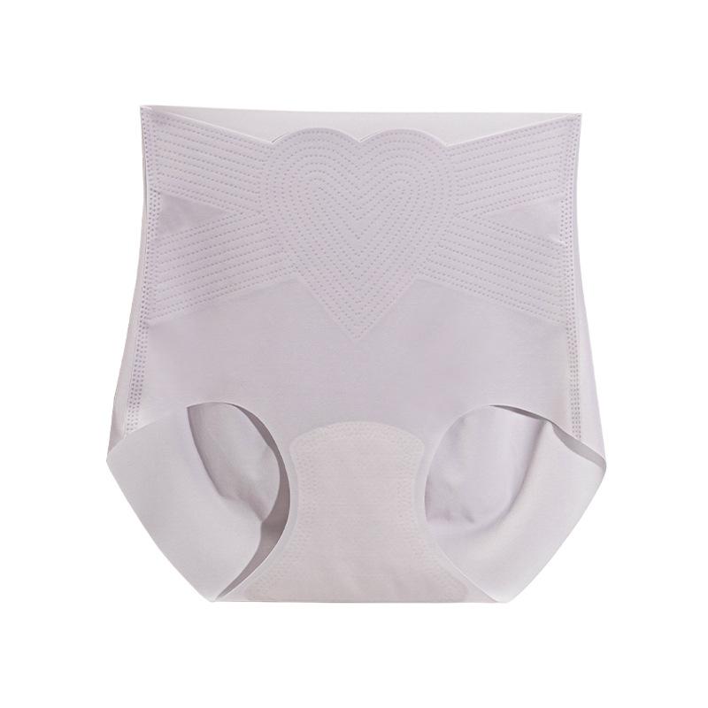 Women High Waist Ice Silk Ultra Thin Abdomen Shaping Hip Lifting Antibacterial Crotch Solid Briefs