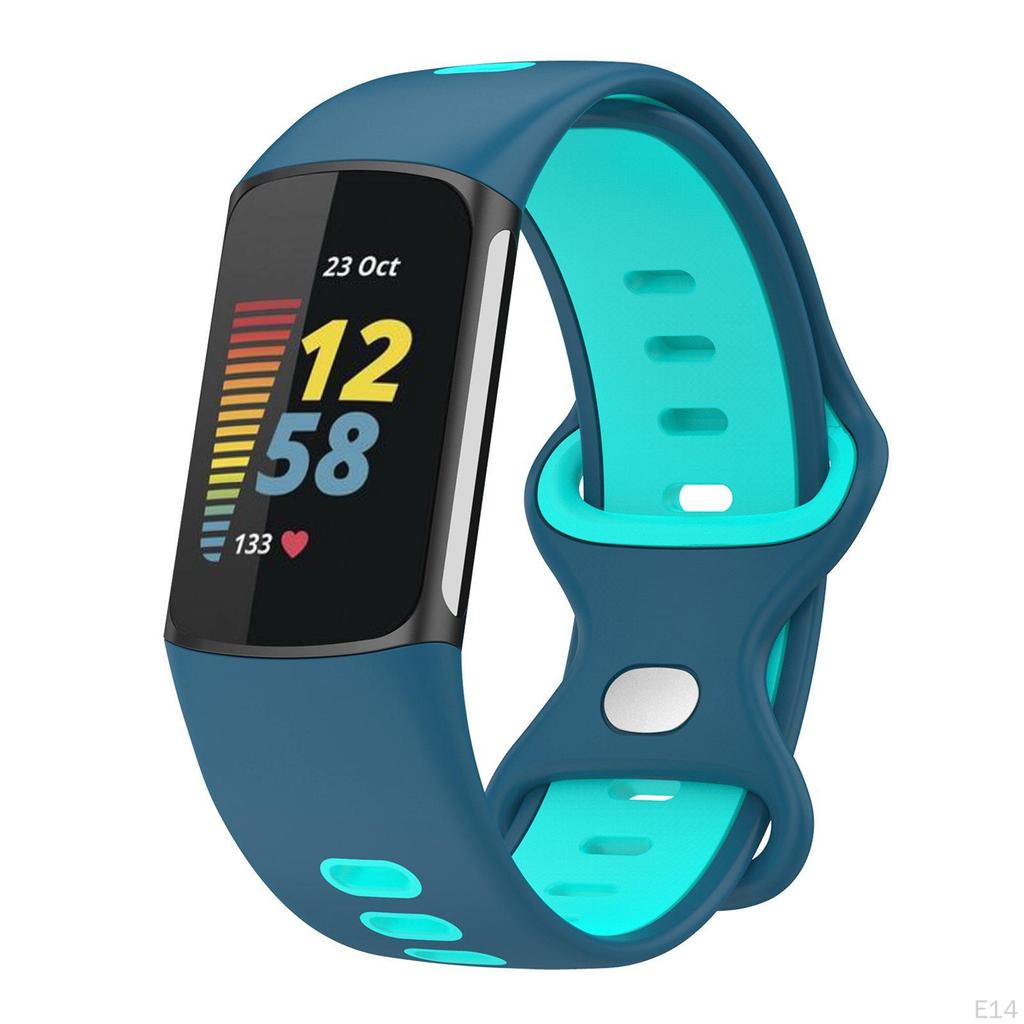Bands Soft Silicone Band For Fitbit charge5 smart watch Strap Blue