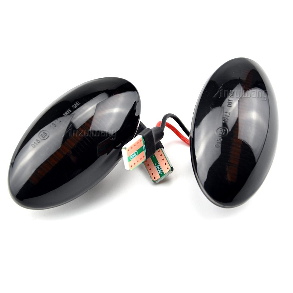 Fit For MINI Cooper R50 R53 Hatchback LED Side Marker Turn Signal Light Flowing Water Repeater Indicator Dynamic Blinker Dynamic Black