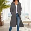 Women's Fashion Casual Plus Size Hooded  Long-Sleeve Solid Jacket