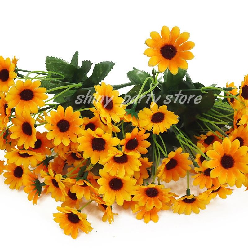 30Cm 24 Head Sunflower Simulation Bouquet Wedding Decoration Sunflower Fake Flower Arrangement Stage Set Room Banquet Decor