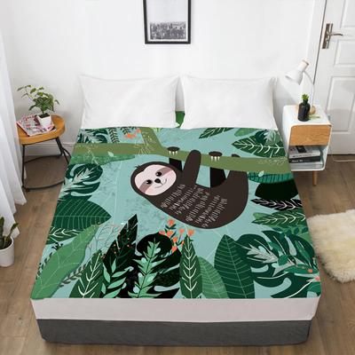 Literie Imprimée en 3D Motif Animal Paresseux Drap Housse Matelas Élastique Drap Housse Ensemble 3 Pièces Textile de Maison