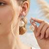 Bohemian Creative Starfish Seashell Dangle Earrings For Women Exquisite Imitation Pearl Shell Drop Earring Beach Holiday Jewelry