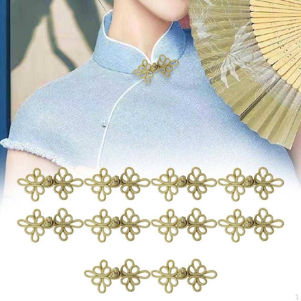 10Pcs Chinese Knots Frog Buttons Closure Vintage Design Accessories Sewing Fasteners DIY for Sweater