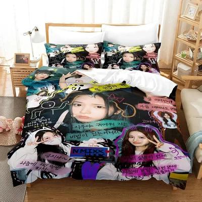3D Print Kpop NMIXX Bedding Set Duvet Cover Bed Set Quilt Cover Pillowcase Comforter King Queen Size Boys Adult Bedding Set