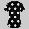 Women's Fashion Printed Work Uniform With Pocket T-Shirt Short Sleeve Top