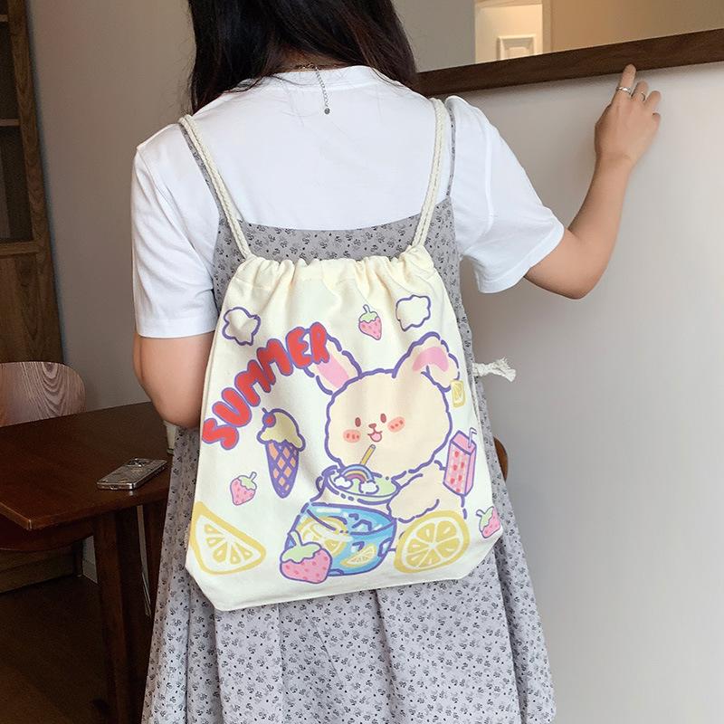 Backpack, Cute Animal Print Bag, Women's Backpack, Canvas Bag, Student Bag, Work Bag
