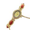 Korean Style Women's Oval Bracelet Watch - Colorful Stone, Versatile, Niche Fashion, Gold, High-End Feel