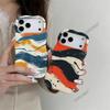 Wave Special-shaped Mobile Phone Case iPhone11pm Abstract Ink Splashing Contrast Color Anti-drop Artistic Feeling Film Hard Case Apple 11
