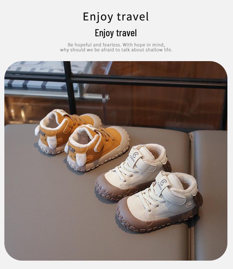 Toddler Fleece-Lined Shoes: 2025 Winter Edition, Boys' and Girls' Soft-Soled Non-Slip Cotton Shoes