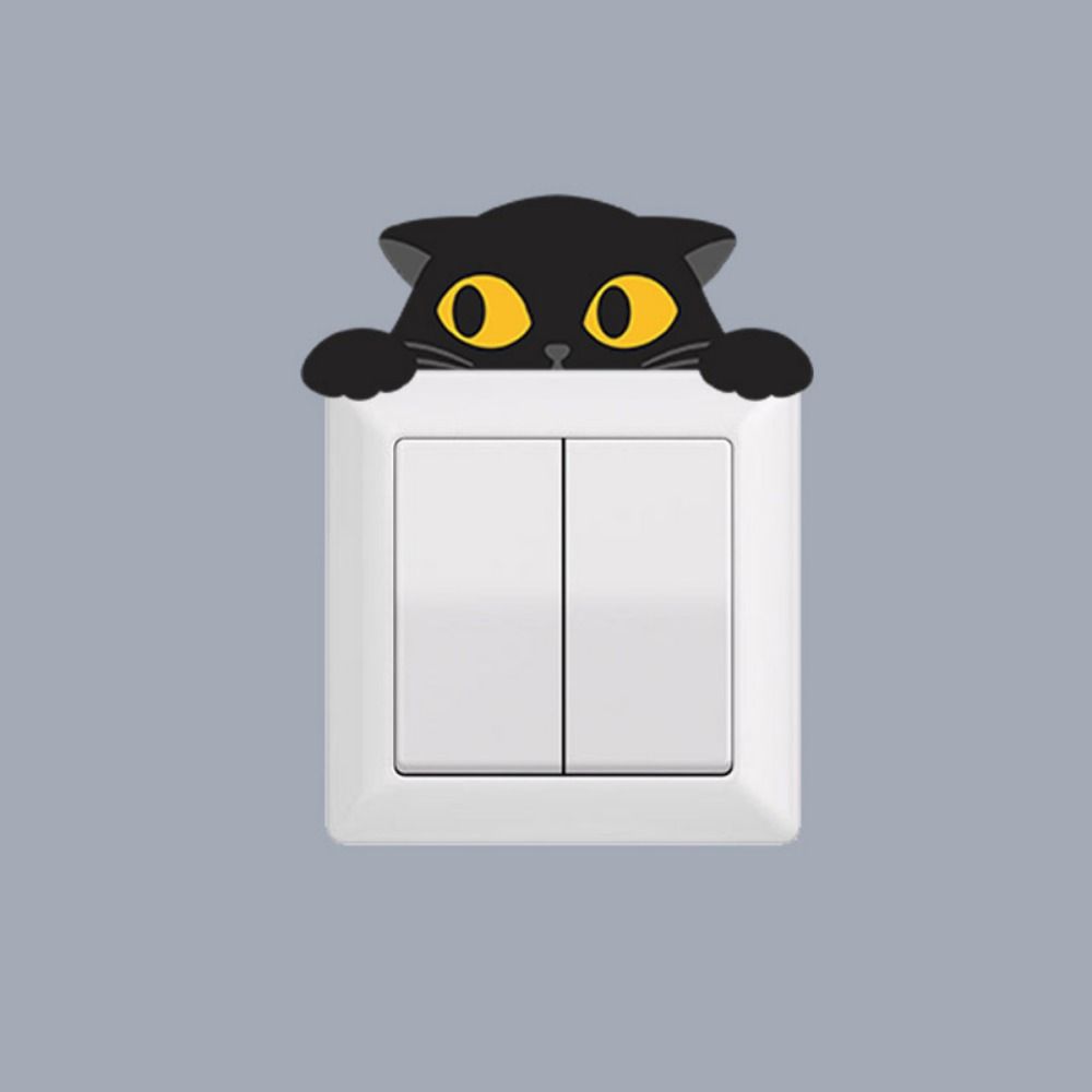 

Self-adhesive Cats Bedroom Switch Waterproof Cartoon Animal Decal Halloween