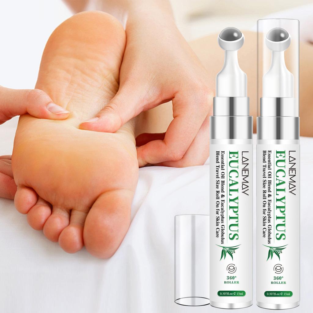 Eucalyptus Essential Oil Roller - Cleanses and Soothes Light Beige, Refreshing & Cooling Sensation - Perfect for Massage Blends