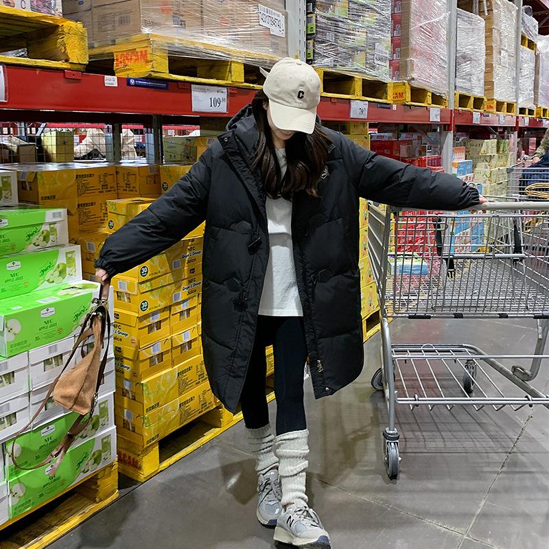 Down Cotton-padded Clothes Women's Medium and Long Over-the-knee Winter 2025 Fashion Loose Women's Clothing Warm and Thin Cotton-padded Jacket