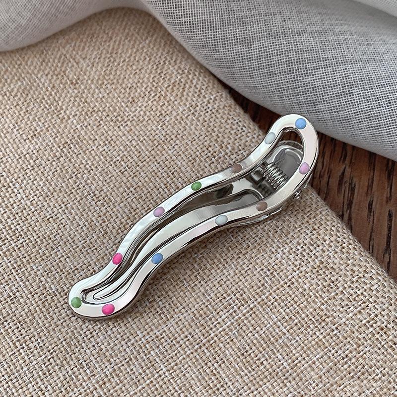 Colorful Dot Metal Hairpins For Women Girls Star Hair Clip Multiple Styles Seamless Duckbill Clip Girls Hair