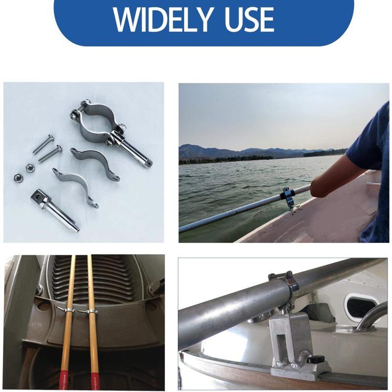 2-pakning med 316 rustfritt stål klemfester for åregafler eller årelåser, båtåregaffelhylse marine yacht