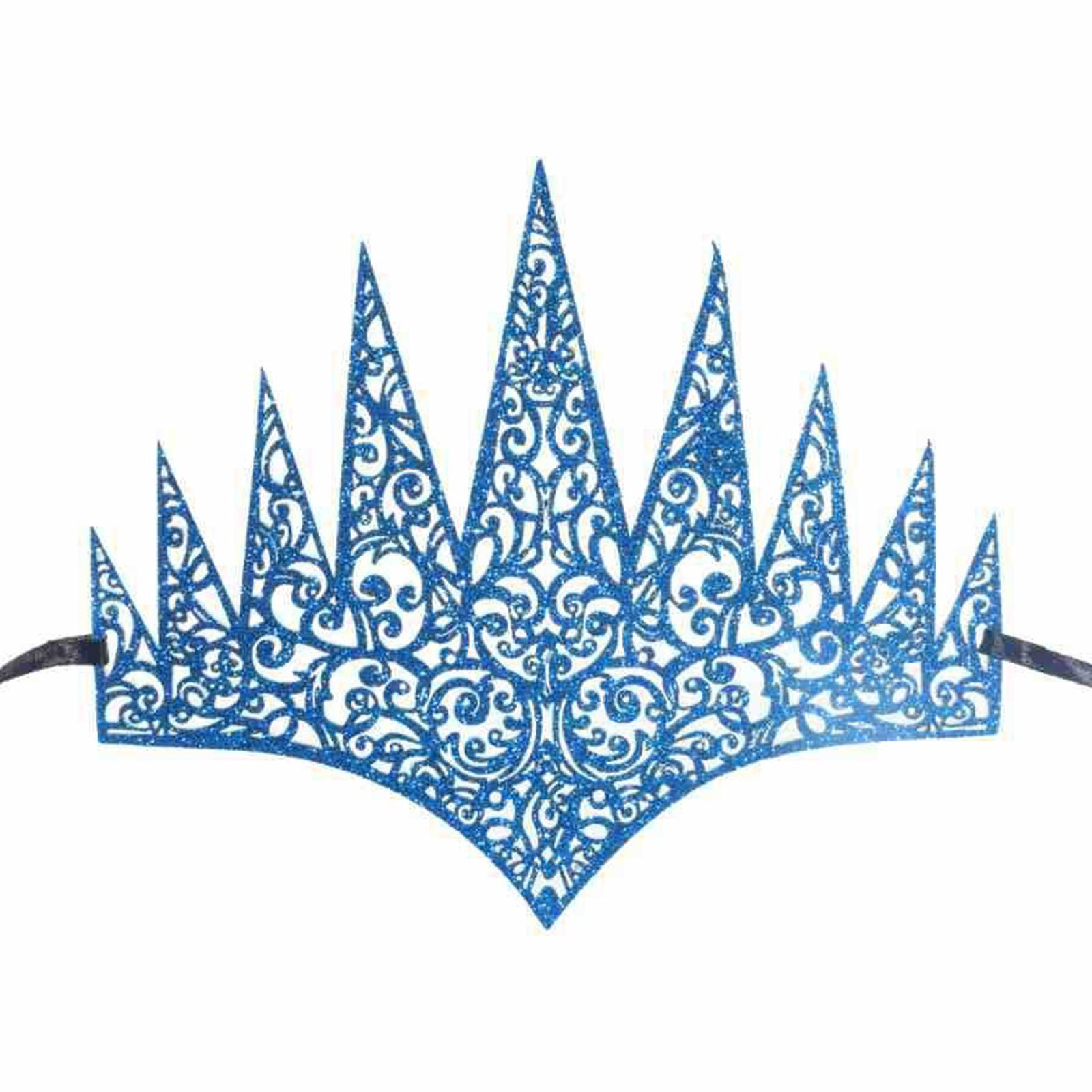 

Intricate Cutout Crowns Mask Party Headpiece For Masquerades Costume Halloween Celebration Elegant Lightweight Design синий
