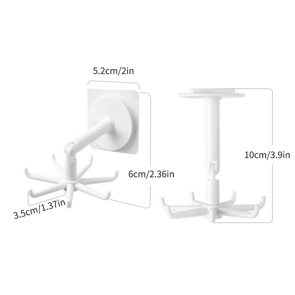 Multi Functional 1pcs Hook Rotating 7-Claw Hook Kitchen Storage 360 Degree Bathroom Hook Household Hook No Punching Adhesive Hoo