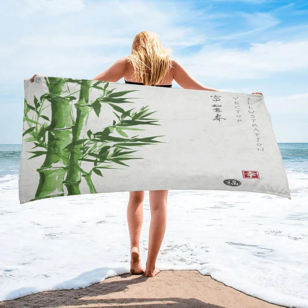 Bamboo Beach Towel Microfiber Bath Towel Quick Dry Sand Free Towels For Vacation Outdoor Swimming Pool Beach Yoga Travel Sports