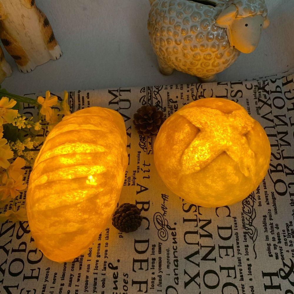 Creative Bread Shaped Lamp Cute Battery Operated LED Bread Lamp Multi-functional Funny Simulation Croissant Light Home Decor