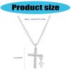 Stylish Crucifix Necklace with Sparkling Zircon Charm Titanium Steel Jewelry Gift for Women Lady Fashion Accessory