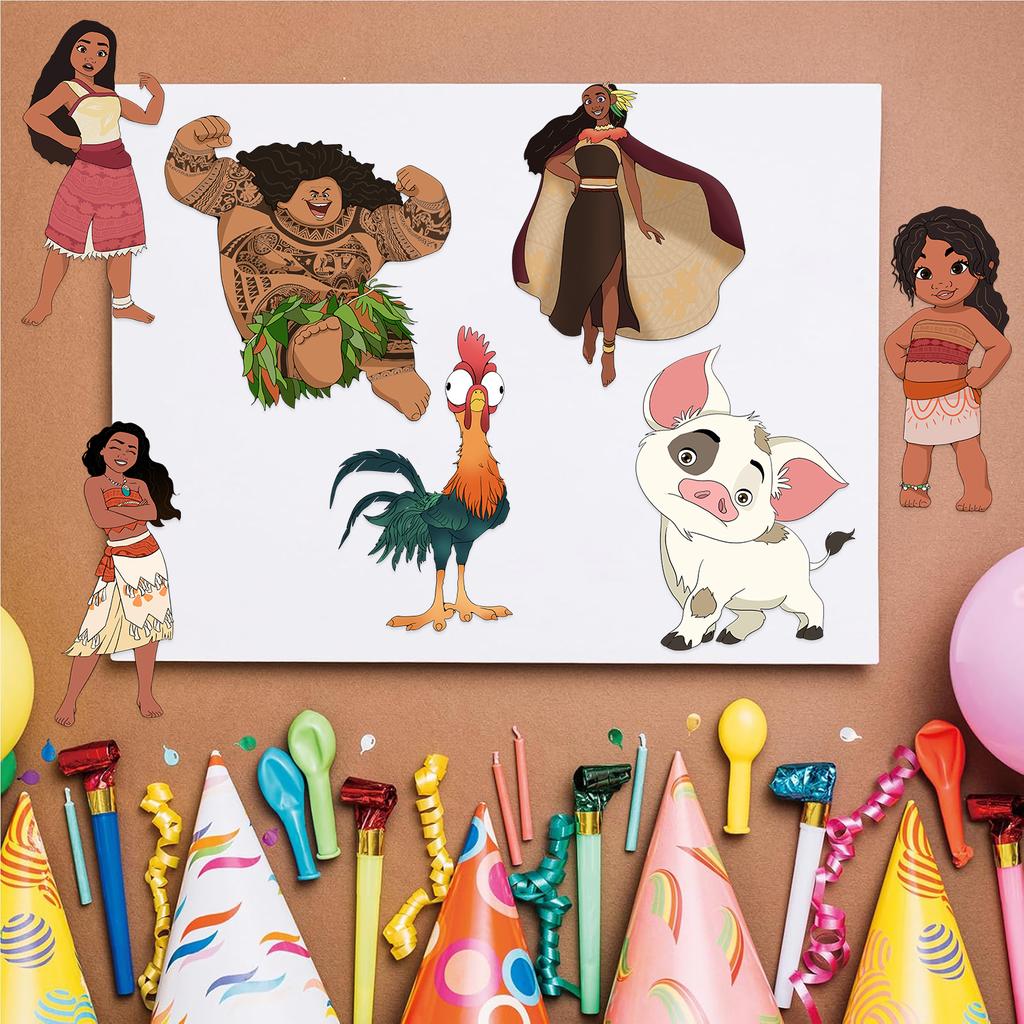 8PCS Moana Sticker Set Cute Cartoon Face-Changing Mug Computer Mobile Phone Notebook Decoration Waterproof Stickers