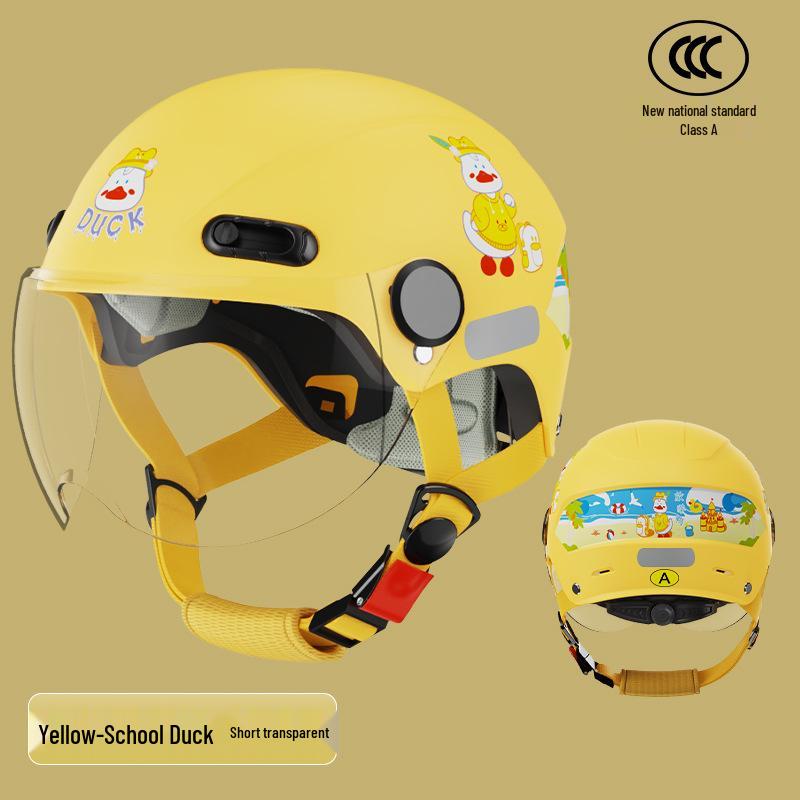 

Дитячий електричний мотоциклетний шолом із сертифікацією 3C та захистом від ультрафіолету – для всесезонного використання Yellow Short Transparent Mirror