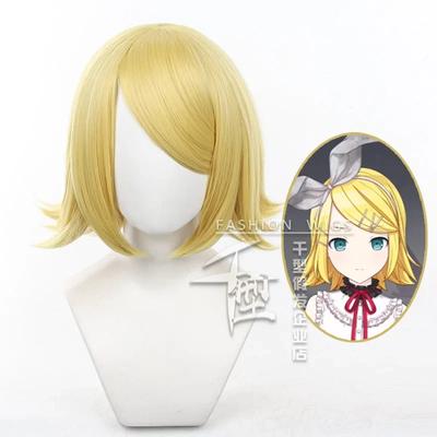 Anime Kagamine Rin Cosplay Pruik Party Anime Kagamine Rin Cosplay Pruiken Hittebestendige Synthetische Pruiken