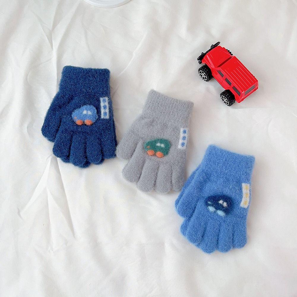 Coldproof Children Gloves Warm Knitted Mittens Durable Winter Plush Gloves  For 2-5 Years Kids