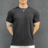 Men Summer Top with 3D Texture Round Neck Short Sleeves Loose Solid Color Muscular Men Sport T-shirt Daily Exercise Shirt