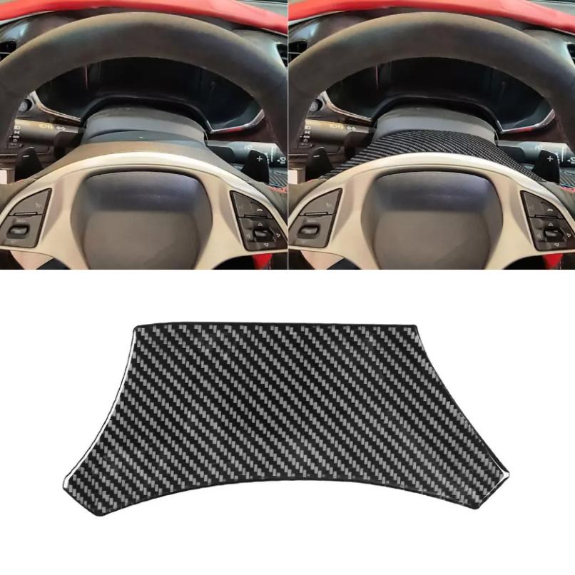 Real Carbon Fiber Steering Wheel Cover Trim For Chevrolet Corvette C7 2014-