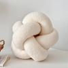Cuscino a Palla Annodata Fatto a Mano in Pile d'Agnello Cuscino Ottagonale Cuscino da Lancio per Divano Soggiorno Schienale del Letto