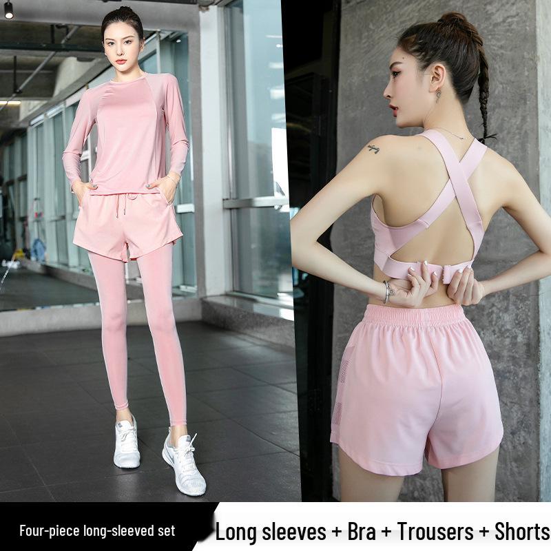 Women's High-End Fashion Yoga Suit: Loose, Quick-Drying Long Sleeve Running Sportswear for Fitness and Style.