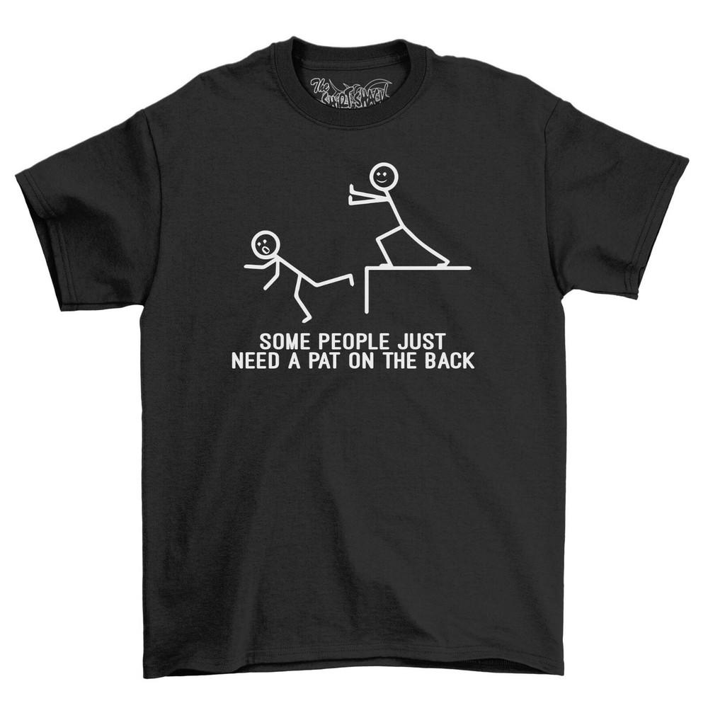 

Pat On The Back Stickman Men s T-Shirt Top Gift For Men Funny Novelty Shirt 4XL
