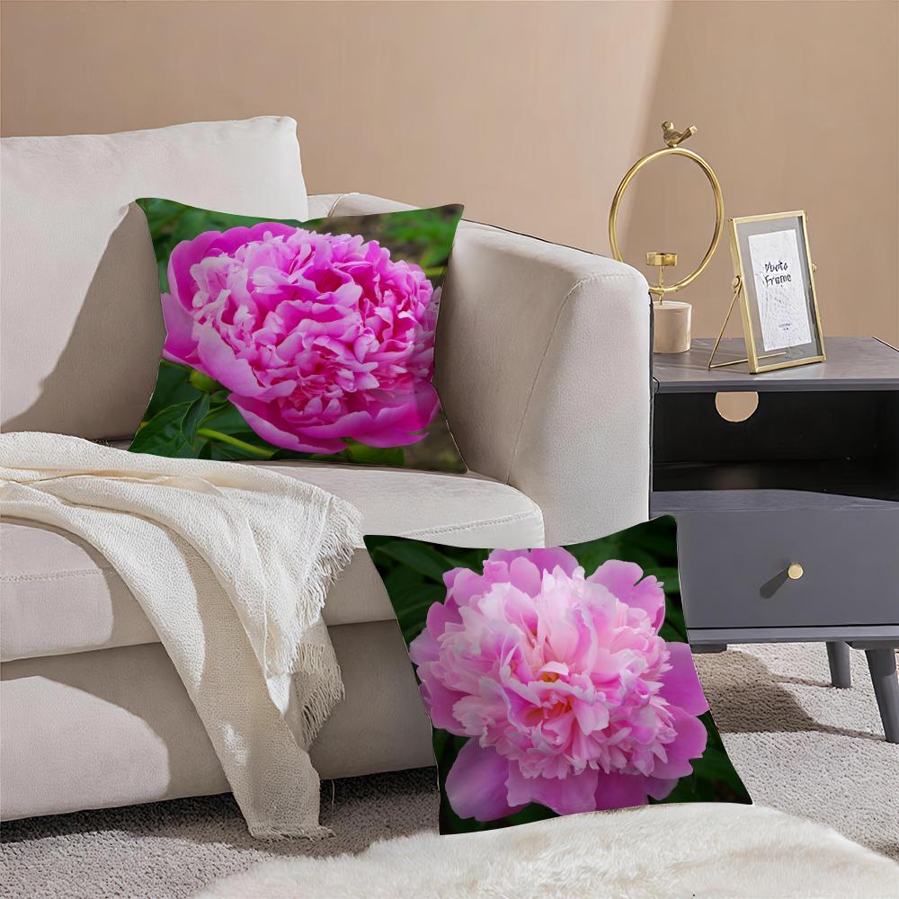 cheerful Natural Flowers in Photography Cushion Cover Throw Pillow Cover Hidden Button Durable Polyester Chair Cushion