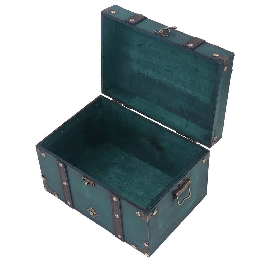 Treasure Chest Storage Box Antique Exquisite Wooden Jewelry Box for Movie Props Window Display