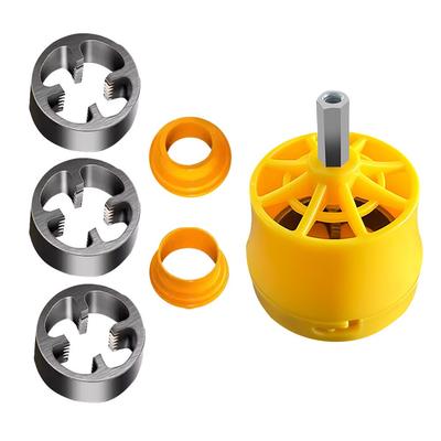 Kit filettatore per tubi in PVC compatibile con trapano elettrico con varie dimensioni di filiera