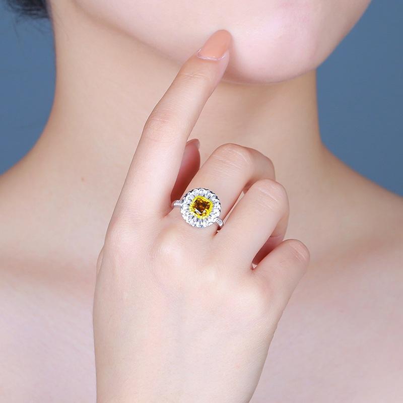 Lindon Classic Copper Alloy Zircon Ring Ladies Jewelry Wedding Promise Party Gift
