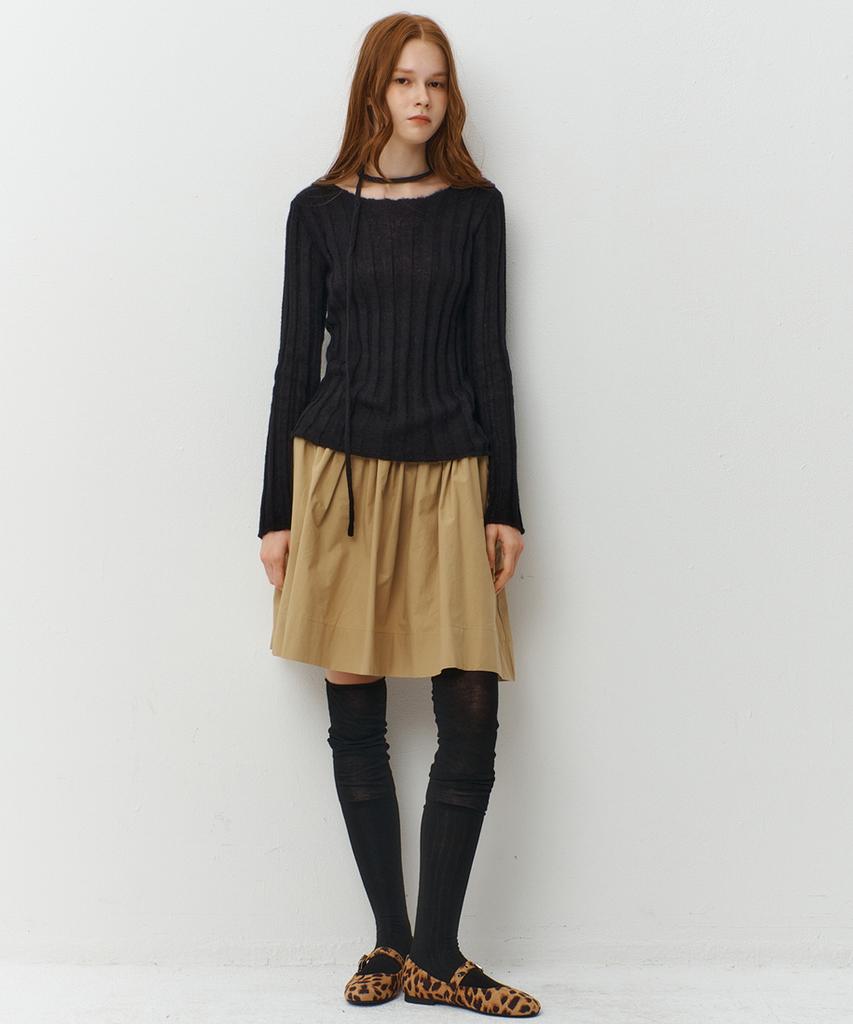 RAVEROUS String Boat Neck Knit_Black