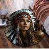 1Pc Apache Chief Circular Print Rug - home decoration Carpet For Living Room Bedroom Flooring Computer Chair Area Rug
