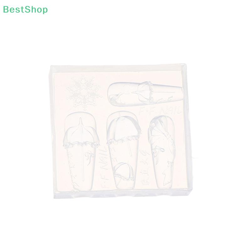 3D Relief Lace Umbrella Silicone Nail Art Mold DIY Nail Decor Transparent Manicure Template
