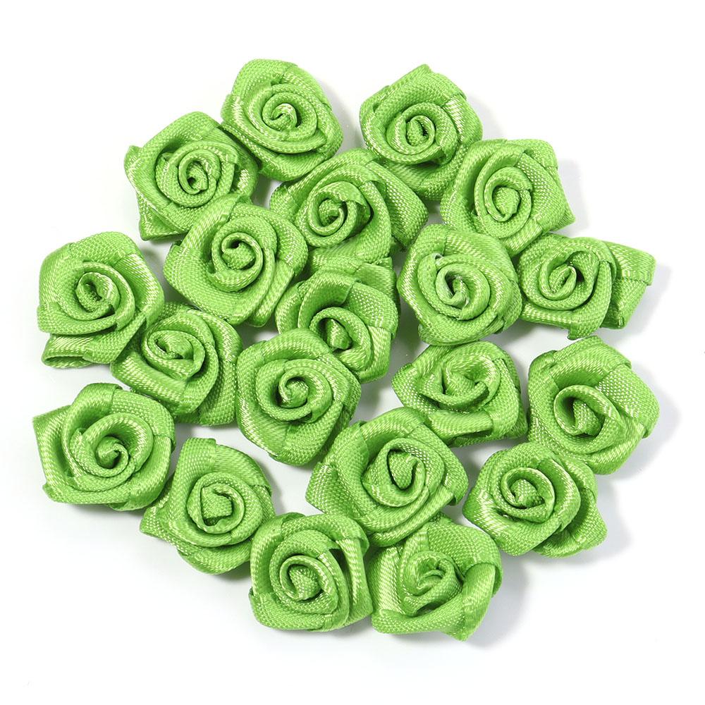 20pcs 1.5cm Polyester Rose Flowers Colorful Mini Artificial Flowers For Wedding Party DIY Wreath Clothing Headwear Decoration