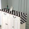 Table Runner 1PCS Geometric Stripe Linen Black & White Plaid Tablecloth Placemat Home Decoration Tablecloth Tea Flag