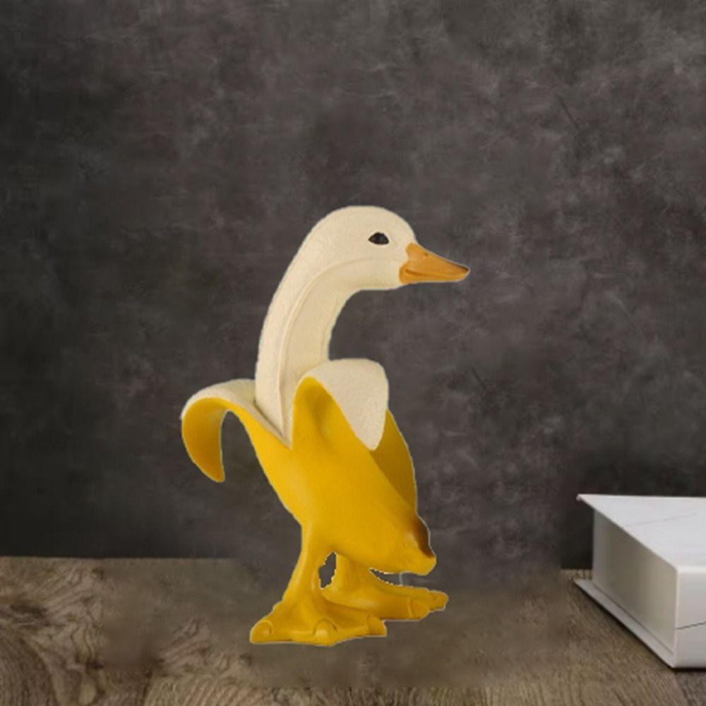 Cute Cartoon Banana Duck Unique Animal Ornaments Funny Banana Duck Figurines  Birthday Gift