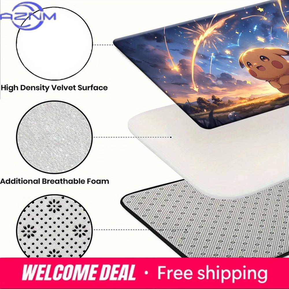 Cute Pikachu Starry Sky Fireworks Scenery Print Soft Absorbent Non-Slip Indoor Home Bathroom Entryway Doormat Rug