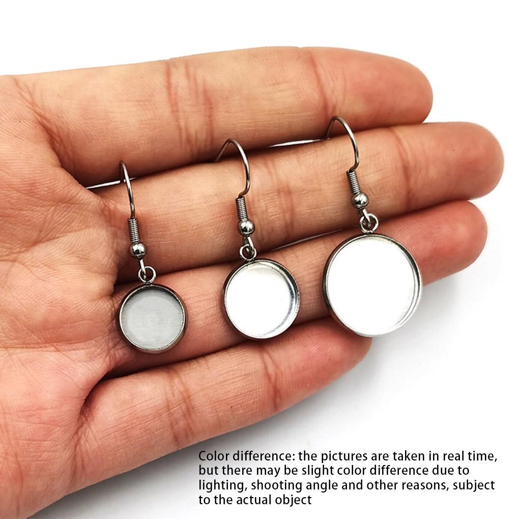 10 Stück Ohrring Selbstmontage Mehrgrößen Fassungen Flacher Boden Anhänger Rohling Basis Haken Schmuckherstellung Tablett Zubehör Geschenke