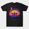 Men Black Print T-shirt Japan Torii Sunset No-Cut Transfer Paper Print Cotton Tshirt