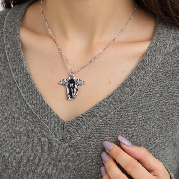Collar con Colgante Ataúd de Murciélago Declaración Cadena de Cuello Ajustable Gótico Joyería de Aleación Envejecida Para Mujeres Hombres