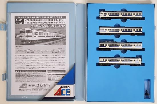 MicroAce N Gauge 415 Series 0 New Air-Conditioned Car, Kyushu Color, Un-Updated, Basic 4-Car Set, Model Train, A6251